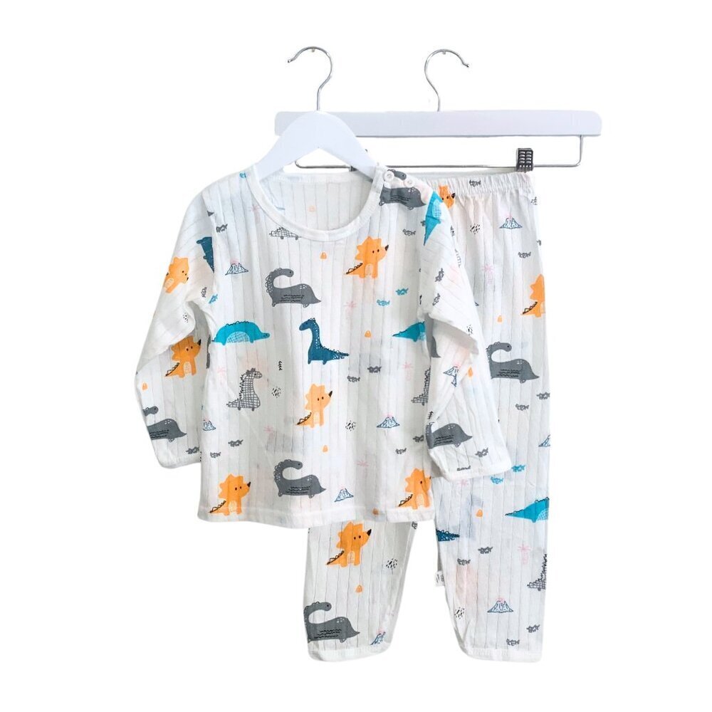 🦕NWT Cute Boys Dinosaurs Pajama 2-Piece Set Long Sleeve Top & Pants Kids PJs 9M